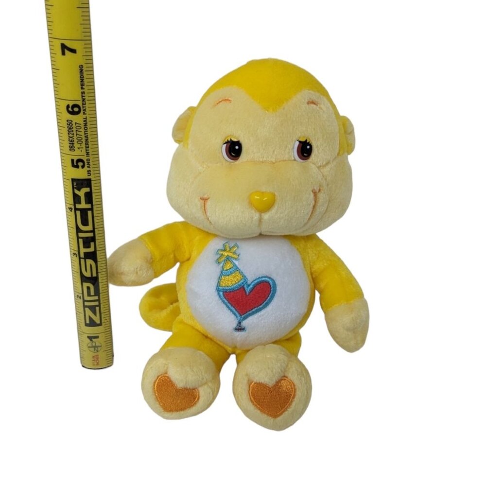 2003 Care Bear Cousins Playful Heart Yellow Monkey Stuffed Animal Soft Toy 8" - Picture 2 of 6